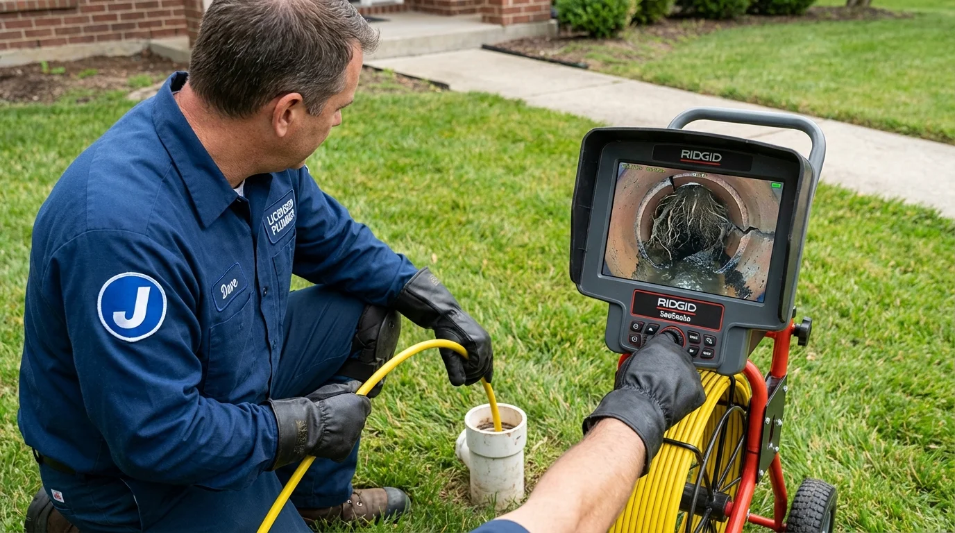 Sewer camera inspection being performed by Johns Plumbing LLC in Pflugerville